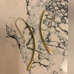 Silpada brass & sterling etched French hook earrings….